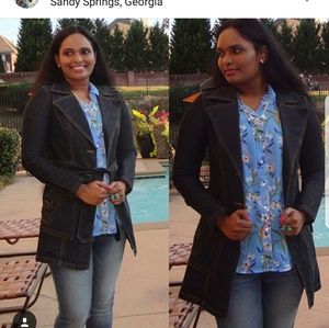 Denim Trench Coat Belted